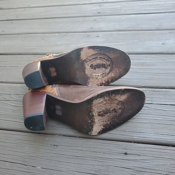 Lucchese Spirit Rachel 2 Tone Brown Tan Leather Harness Western Cowgirl Boots - Picture 7 of 9